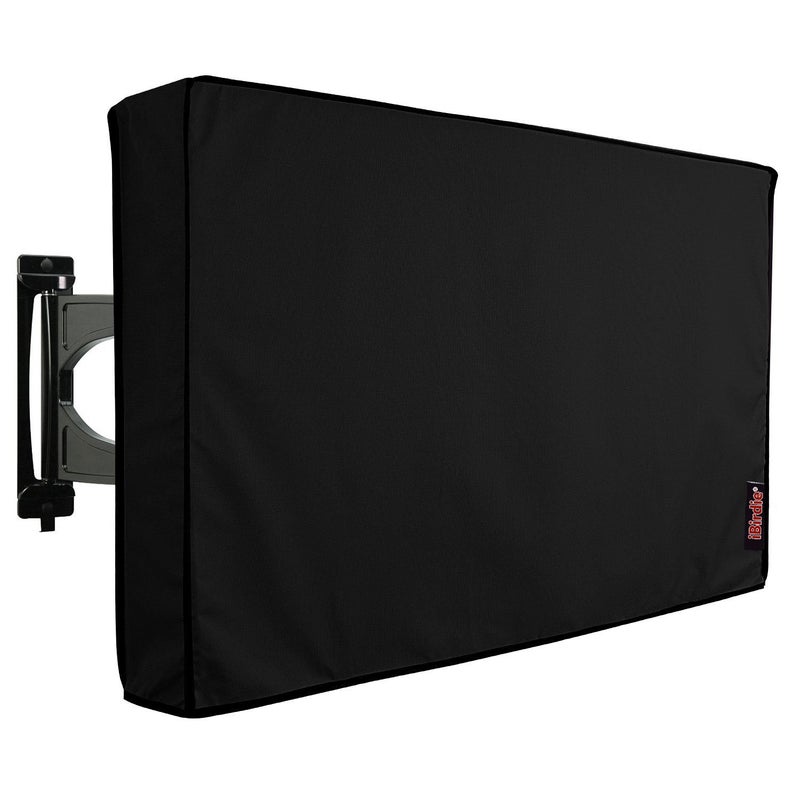 iBirdie Outdoor TV Cover 60 to 65 inch Weatherproof, Cover Size 58''L x 37''H, Waterproof for Outside Flat Screen 60 to 65 inch TV, Black, 600D Thick Fabric Screen Protector with Bottom - Image 1